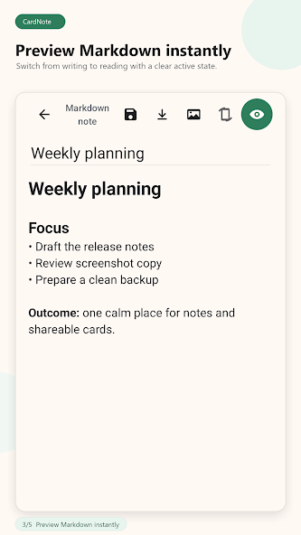 Preview a structured Markdown note instantly